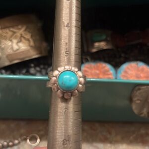 Turquoise flower ring